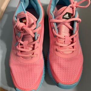 Adidas Pink and Light Blue Running Shoes LEGO edition